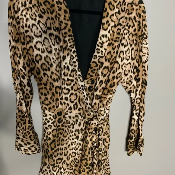 Zara TRF Collection Leopard Print Wrap Romper Jumpsuit XS - Picture 2 of 3
